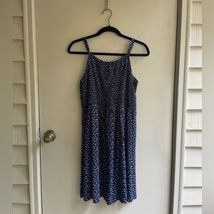 Blue Polka Dot Mid thigh Dress